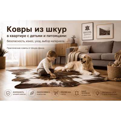 Ковры из шкур для квартиры с детьми и животными: что важно учесть